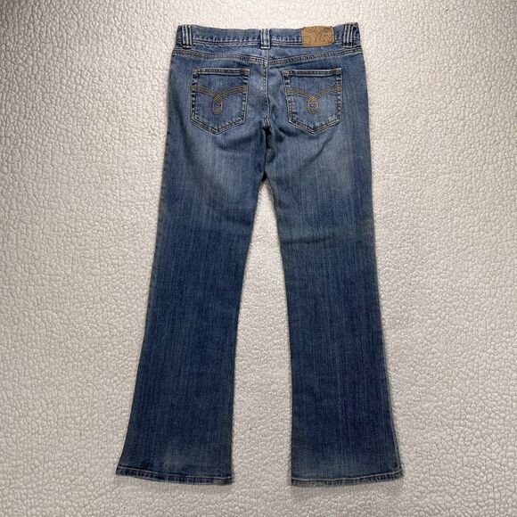 Roxy Sunset Beach Flare Jeans Women’s 7 (31x31) Blue Y2K Boho Western Rodeo Surf - Picture 3 of 14